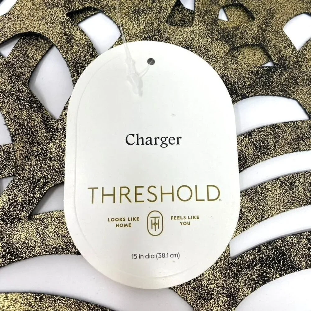Faux Leather 2 Charger Placemats Threshold™ Black Spiderweb Halloween 15